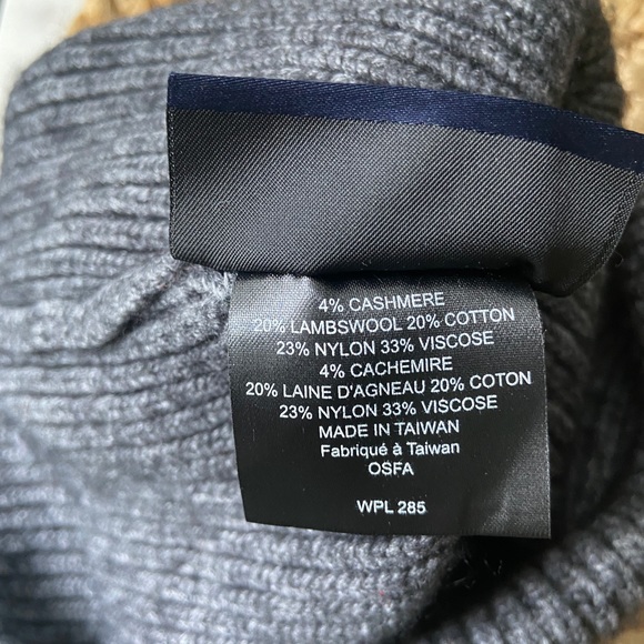 True Religion Patch Logo Ribbed Beanie Cashmere Lambswool Blend Hat - Picture 5 of 6